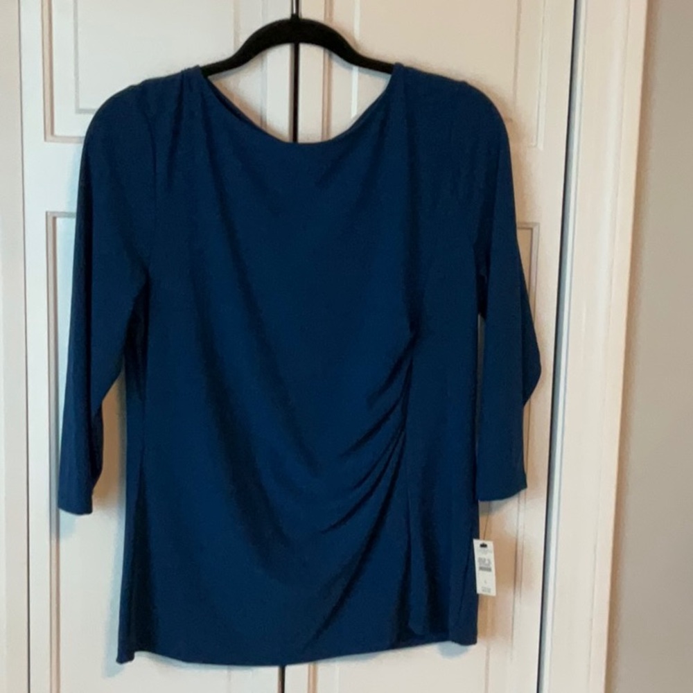 Talbots Blue 3/4 sleeve blouse NWT